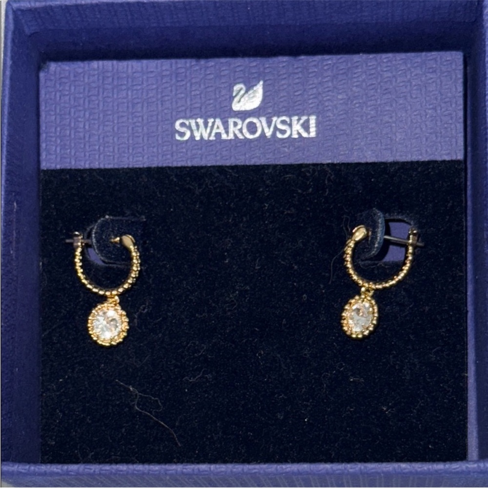 Swarovski Gold and Crystal Drop Earrings